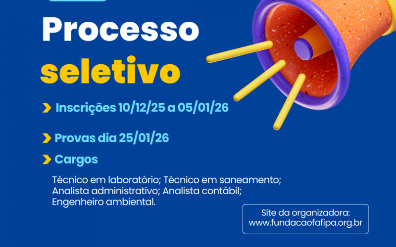 CISPAR abre Processo Seletivo com vagas em diversas áreas do saneamento.